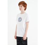 Tommy Life 11115 Beyaz Nakış İşleme Detaylı O Yaka Standart Kalıp Erkek Çocuk T-Shirt