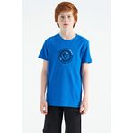 Tommy Life 11115 Saks Nakış Işleme Detaylı O Yaka Standart Kalıp Erkek Çocuk T-Shirt