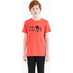 Tommy Life 11118 Coral Ön Yazı Nakışlı O Yaka Standart Kalıp Erkek Çocuk T-Shirt