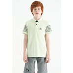 Tommy Life 11118 Su Yeşili Ön Yazı Nakışlı O Yaka Standart Kalıp Erkek Çocuk T-Shirt