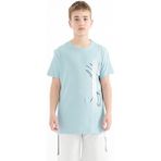 Tommy Life 11119 Açık Mavi Yazı Baskılı O Yaka Standart Kalıp Erkek Çocuk T-shirt