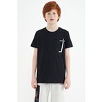 Tommy Life 11120 Lacivert Cep Detaylı O Yaka Standart Kalıp Erkek Çocuk T-Shirt