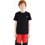 Tommy Life 11120 Siyah Cep Detaylı O Yaka Standart Kalıp Erkek Çocuk T-Shirt