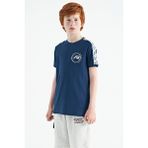 Tommy Life 11121 Indigo Omuz Baskı Detaylı Standart Kalıp O Yaka Erkek Çocuk T-Shirt