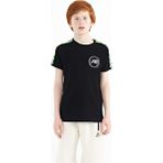 Tommy Life 11121 Siyah Omuz Baskı Detaylı Standart Kalıp O Yaka Erkek Çocuk T-Shirt
