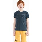 Tommy Life 11132 Orman Yeşili Minimal Yazı Baskılı Standart Kalıp O Yaka Erkek Çocuk T-Shirt