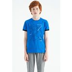 Tommy Life 11132 Saks Minimal Yazı Baskılı Standart Kalıp O Yaka Erkek Çocuk T-Shirt
