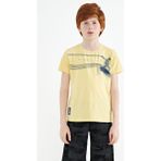 Tommy Life 11133 Sarı Baskı Detaylı Standart Kalıp O Yaka Erkek Çocuk T-Shirt