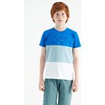 Tommy Life 11135 Beyaz Renk Bloklu O Yaka Baskı Detaylı Standart Kalıp Erkek Çocuk T-Shirt