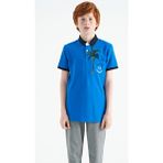 Tommy Life 11144 Saks Baskılı Cep Detaylı Standart Kalıp Polo Yaka Erkek Çocuk T-Shirt