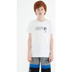 Tommy Life 11145 Beyaz Baskı Detaylı O Yaka Standart Kalıp Erkek Çocuk T-Shirt