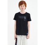 Tommy Life 11145 Lacivert Baskı Detaylı O Yaka Standart Kalıp Erkek Çocuk T-Shirt
