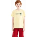 Tommy Life 11145 Sarı Baskı Detaylı O Yaka Standart Kalıp Erkek Çocuk T-Shirt