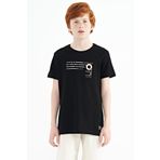 Tommy Life 11145 Siyah Baskı Detaylı O Yaka Standart Kalıp Erkek Çocuk T-Shirt