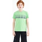 Tommy Life 11149 Neon Yeşil Yazı Baskılı O Yaka Standart Kalıp Erkek Çocuk T-Shirt