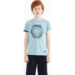 Tommy Life 11156 Açık Mavi Kol Ucu Renkli Detaylı Baskılı Standart Kalıp Erkek Çocuk T-shirt