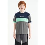 Tommy Life 11159 Koyu Gri Renk Geçişli Nakışlı Oversize Erkek Çocuk T-Shirt