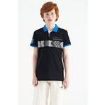 Tommy Life 11162 Siyah Şerit Baskı Detaylı Polo Yaka Standart Kalıp Erkek Çocuk T-Shirt
