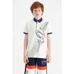Tommy Life 11164 Ekru Baskı Detaylı Standart Kalıp Polo Yaka Erkek Çocuk T-Shirt