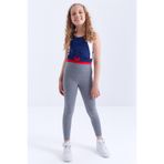 Tommy Life 75047 Yüksek Bel Dar Paça Kız Çocuk Gri Melanj Tayt