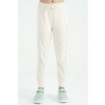 Tommy Life 75123 Ekru Yan Yazı Nakışlı Bağcıklı Standart Kalıp Jogger Kız Çocuk Eşofman Alt