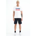 Tommy Life 81243 Lacivert Fermuar Cepli Baskılı Standart Kalıp Erkek Şort