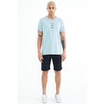Tommy Life 81245 Lacivert Yan Baskılı Bağcıklı Standart Kalıp Erkek Şort