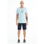Tommy Life 81246 İndigo Baskılı Detaylı Bağcıklı Erkek Şort