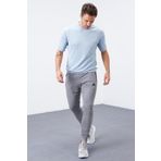 Tommy Life 84651 Gri Melanj Fermuar Cepli Standart Kalıp Jogger Erkek Eşofman Altı