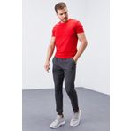 Tommy Life 84652 Antrasit Melanj Klasik Cepli Standart Kalıp Manşetli Erkek Eşofman Altı