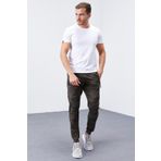 Tommy Life 84754 Haki Kamuflaj Desenli Dar Kalıp Jogger Erkek Eşofman Altı
