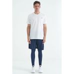 Tommy Life 84988 Indigo Arka Bilek Baskı Detaylı Yüksek Bel Slim Fit Aktif Spor Erkek Tayt