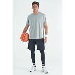 Tommy Life 84989 Siyah Logo Baskılı Yüksel Bel Slim Fit Aktif Spor Erkek Tayt