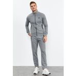 Tommy Life 85072 Gri Melanj Dik Yaka Fermuarlı Rahat Form Klasik Paça Erkek Eşofman Takımı