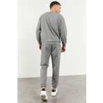 Tommy Life 85120 Gri Melanj Casual O Yaka Oversize Lastik Paça Erkek Eşofman Takımı