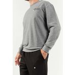 Tommy Life 85120 Gri Melanj Siyah Casual O Yaka Lastik Paça Oversize Erkek Eşofman Takımı