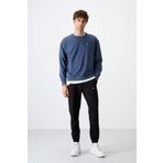 Tommy Life 85120 Petrol Siyah Casual O Yaka Lastik Paça Oversize Erkek Eşofman Takımı