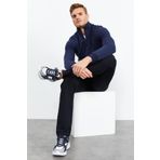 Tommy Life 85152 İndigo Lacivert Dik Yaka Fermuarlı Standart Kalıp Klasik Paça Erkek Eşofman Takımı