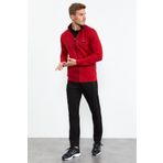 Tommy Life 85152 Kırmızı - Siyah Dik Yaka Fermuarlı Standart Kalıp Klasik Paça Erkek Eşofman Takımı