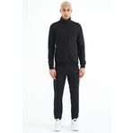 Tommy Life 85178 Siyah Dik Yaka Fermuarlı Gizli Cepli Jogger Erkek Eşofman Takım