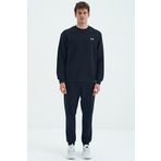 Tommy Life 85190 Lacivert O Yaka Rahat Kalıp Şardonlu Basic Jogger Erkek Eşofman Takımı