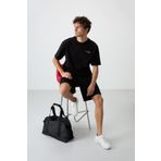 Tommy Life 85250 Siyah Pamuklu Kalın Yumuşak Dokulu Oversize Fit Nakışlı Erkek Şortlu Takım