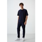 Tommy Life 85251 Lacivert Pamuklu Kalın Yumuşak Dokulu Oversize Fit Basic Erkek Eşofman Takımı