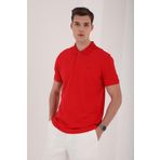 Tommy Life 87748 Basic Logolu Standart Kalıp Triko Polo Yaka Kırmızı Erkek T-shirt