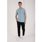 Tommy Life 87768 Basic Gögüs Logolu Standart Kalıp Triko Polo Yaka Buz Mavi Erkek T-shirt