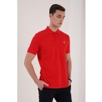 Tommy Life 87768 Basic Göğüs Logolu Standart Kalıp Triko Polo Yaka Kırmızı Erkek T-shirt