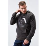 Tommy Life 87870 Haki Geometrik Baskılı Standart Kalıp Kapüşonlu Erkek Sweatshirt