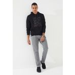 Tommy Life 87884 Siyah Kamuflaj Desen Baskılı Standart Kalıp Kapüşonlu Erkek Sweatshirt