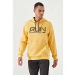 Tommy Life 87887 Hardal Yazı Nakışlı Standart Kalıp Kapüşonlu Erkek Sweatshirt