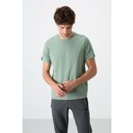 Tommy Life 87911 Basic Kısa Kol Standart Kalıp O Yaka Açık Yeşil Erkek T-Shirt
